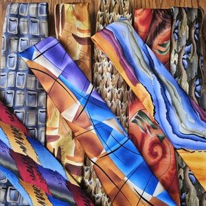 J. Garcia Multicolor Men's Ties - Blue, Orange, Red, Purple, Gold
